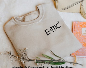 Embroidered Mad Scientist E=MC2 Stone Slogan Hoodie & Crewneck, Heavy Cotton Outerwear, Inspired Design, Quality Gifts For Friends