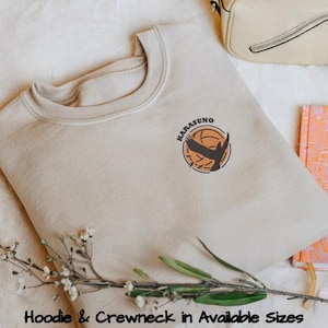 Embroidered Volleyball Logo Bird  -Orange/Black Hoodie & Crewneck, Heavy Cotton Outerwear, Inspired Design, Quality Gifts For Friends