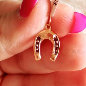 Horseshoe Pendant Solid Gold Traditional Good Luck Medallion 19.2K Gold Horse Shoe Charm Handmade Portugal Ferradura Sorte Gold Pendant Gift