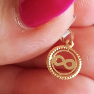 Infinity Pendant Solid Gold 800 Infinity Necklace Portuguese Gold Unisex Jewellery Gift Infinity Gold Pendant 19.2K Mini Pendentif Infini Or