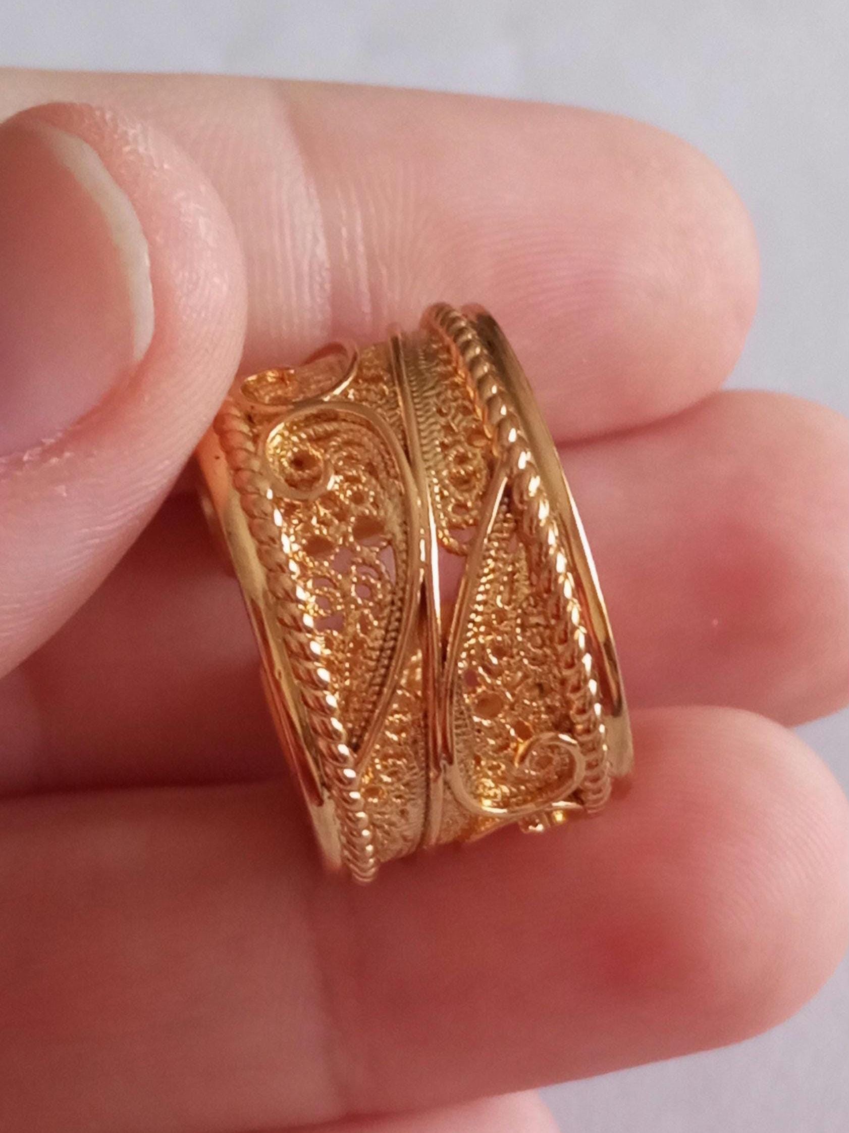 Bague Filigrane Blanche Réglable - Diamètre 14 Mm - Rose Orangée - Adulte - Métal Fantaisie - Neuf Sans Emballage