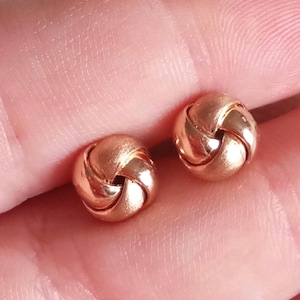 Solid 19.2k Gold Love Knot Earrings 19k Portuguese Gold Studs Classic Knot Post Earrings Minimalist High Quality Gold Jewelry Gift for Her