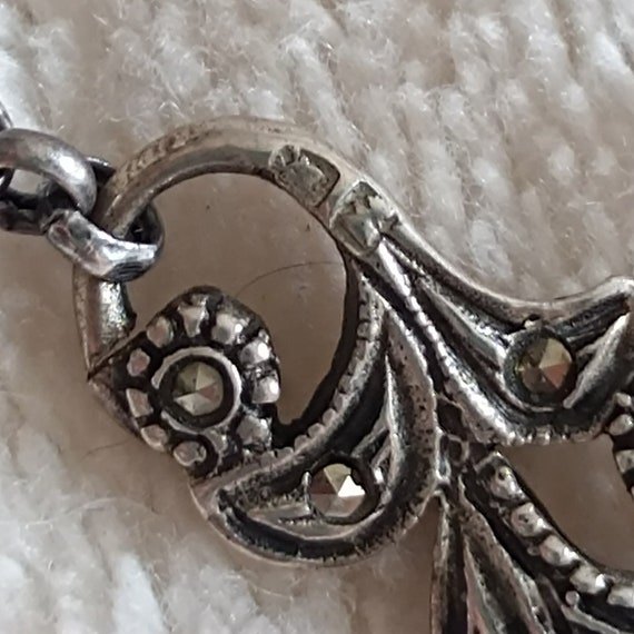 Antique Sterling Silver Necklace Victorian Style … - image 3