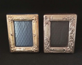 Moldura de foto de prata vintage Passepartout de veludo antigo 925 decoração de prata esterlina presente para mãe decoração de casa de prata vintage chique presente de veludo