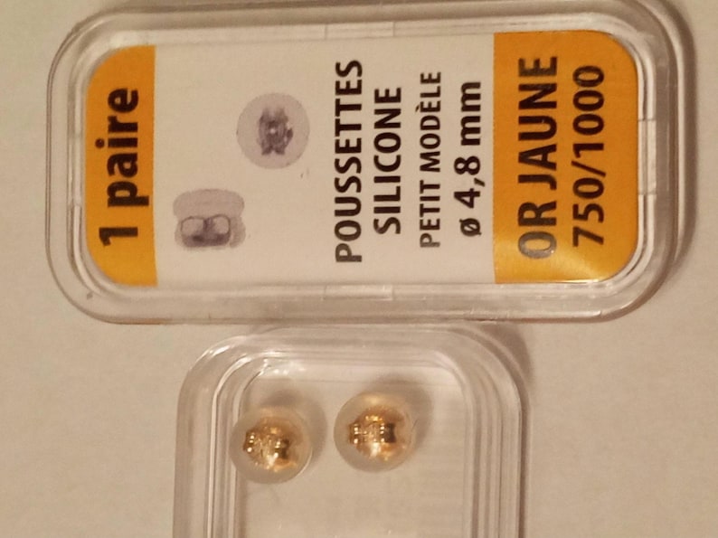 18K Gold Backstoppers for Stud Earrings With Silicone Real 750 Gold ...