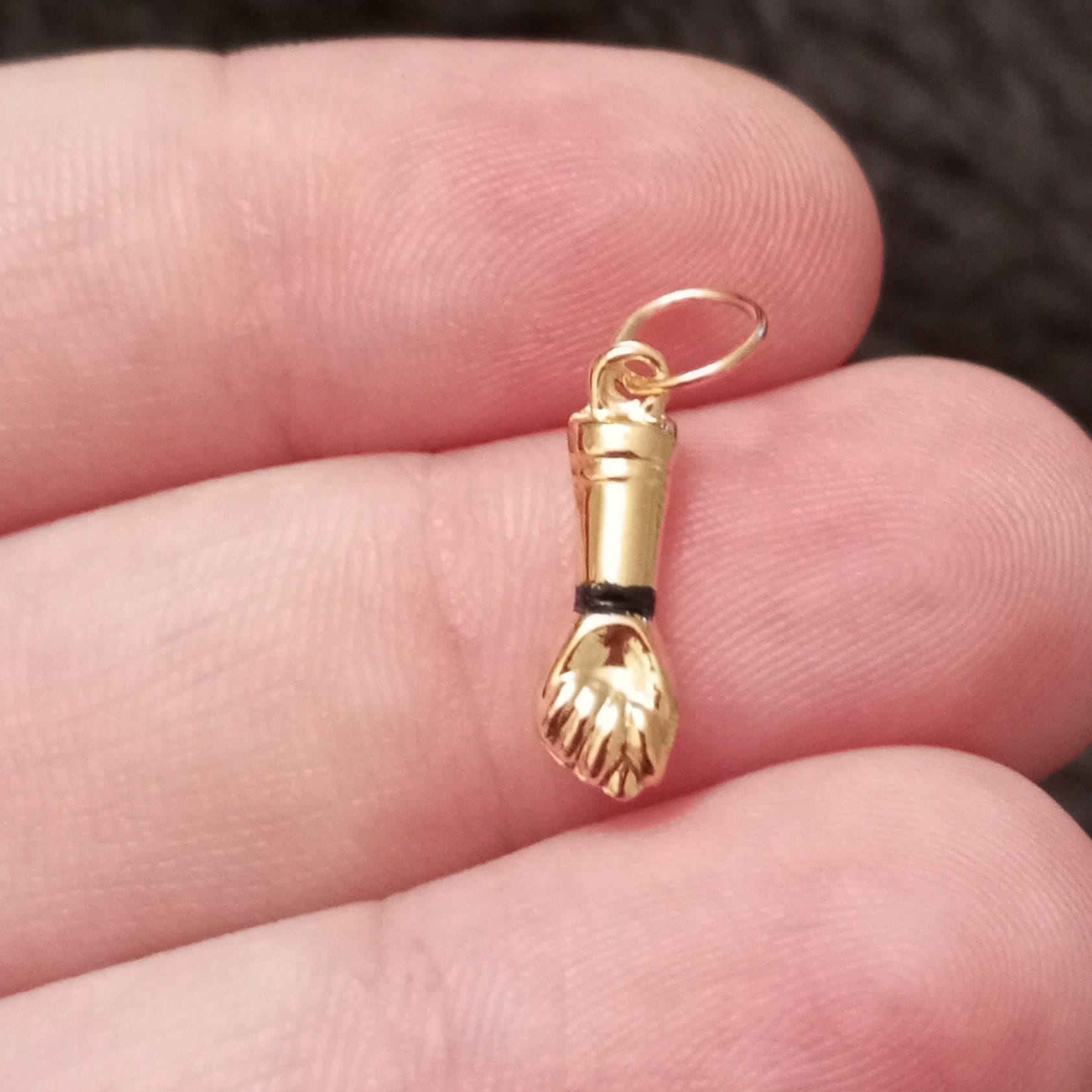 19 kt Solid Gold Pendant Yellow Portuguese Gold 800 Figa Jewellery  Gift For Good Luck and Avoid Evil eye