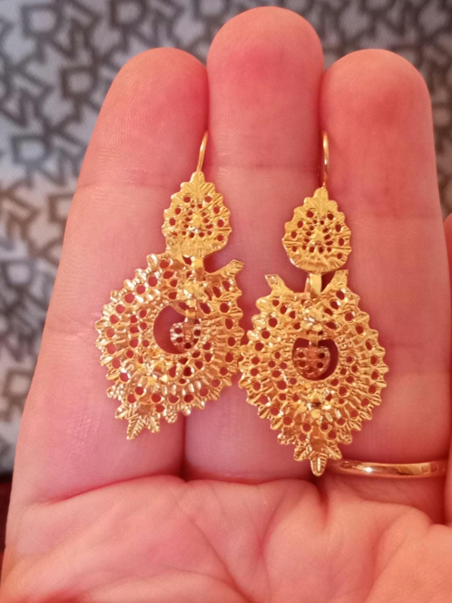 Boucles D'oreilles Vintage Plaqué Argent - Style URSS Soviétique - Occasion - État Correct