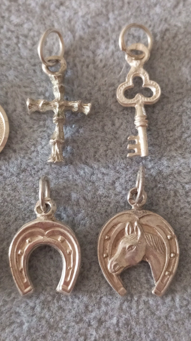 Sterling Silver Vintage Pendants 925 Solid Small Charms for Protection