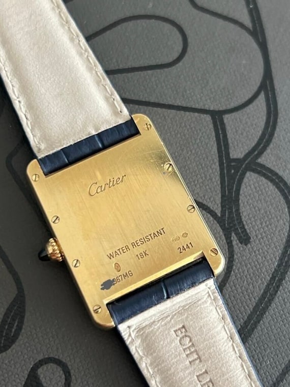 Cartier Tank Louis 2441 18k Yellow Gold Roman Dat… - image 6