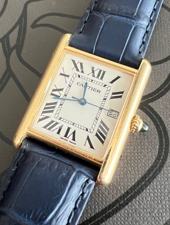 Cartier Tank Louis 2441 18k Yellow Gold Roman Dat… - image 1