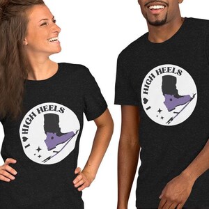 Skiing T-Shirt, backcountry / tele ski gift, cotton, winter stocking stuffer