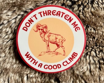 Mountain Goat Sticker, waterproof, climbing, running or hiking pride