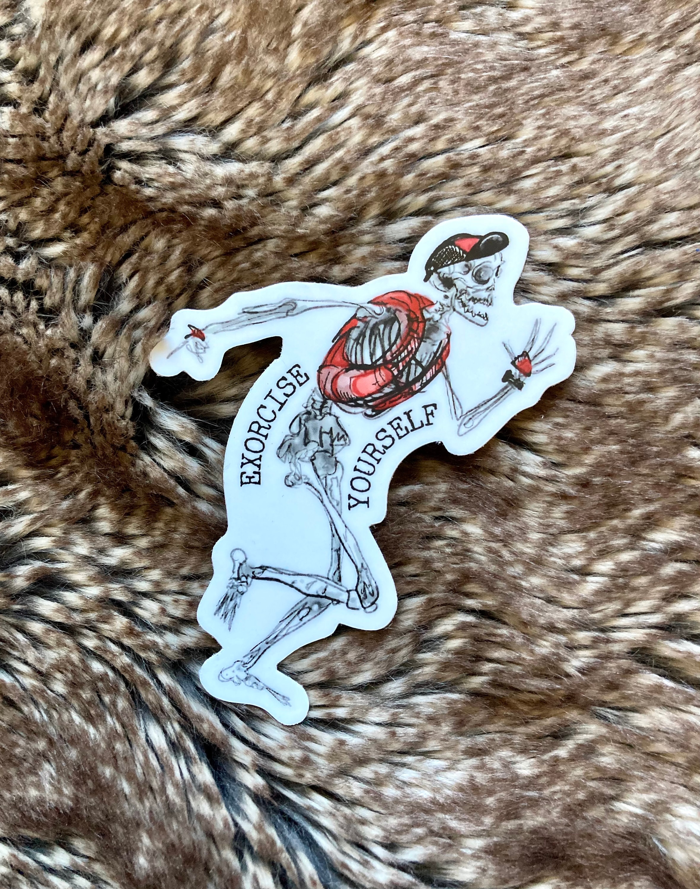 Skeleton Ultra Runner sticker, Exorcise, trail running, outdoors, spooky, endurance, ultrarunning, nature, laufen, running, colorado, wild