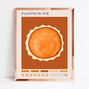 Kürbiskuchen Poster | Kürbiskuchen Wandkunst | Küchenkunst | Thanksgiving Wandkunst | Herbst Druck | Foodie Kunstdruck | Desserts Poster | Herbst Kunst
