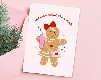 Funny Christmas Card: Printable Girly Holiday Card (Digital Download)