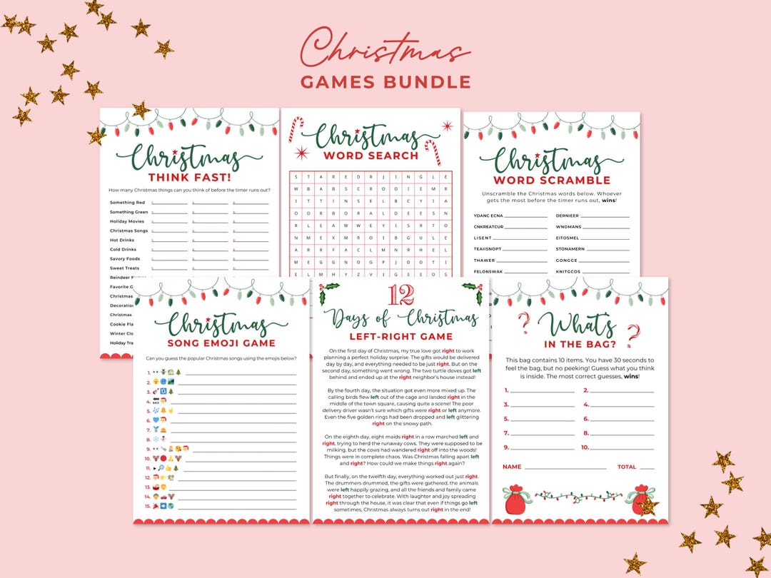 Printable Christmas Games Bundle: Holiday Party Games (digital Download ...