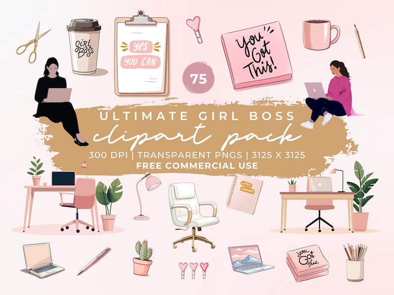 Ultimate Girl Boss Clipart Bundle