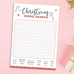 Christmas Word Search | Christmas Party Game | Printable Christmas Games | Christmas Activity Word Game | Holiday Party Game | Holiday Word