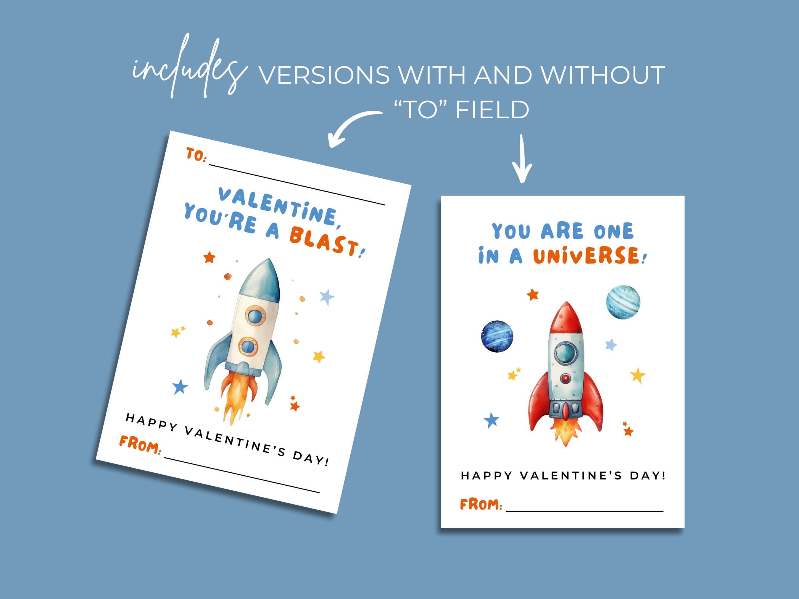 Outer Space Valentine's Day Cards for Kids Classroom School Valentines ...