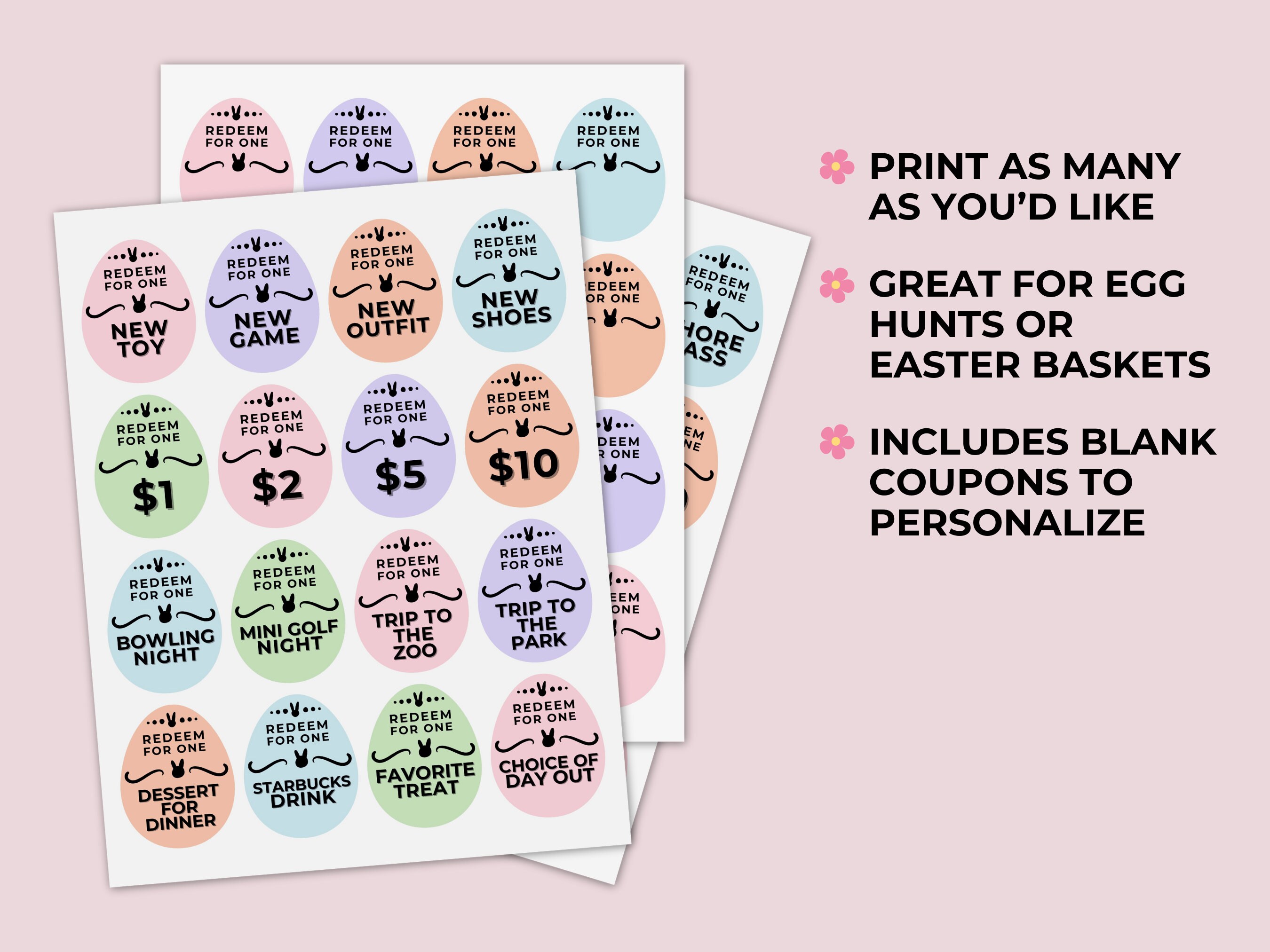 Printable Easter Coupons Easter Egg Fillers Easter Egg Hunt Coupons ...