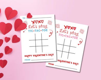 Tic Tac Toe Valentine's Day Cards: Classroom Printable (Digital Download)