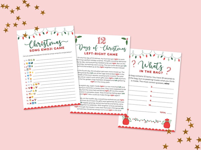 Printable Christmas Games Bundle: Holiday Party Games (digital Download ...