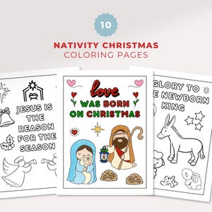 Printable Christmas Coloring Pages | Nativity Coloring Book for Kids | Sunday School Kids Bible Coloring | Christian Homeschool Activity