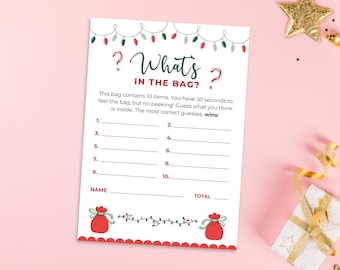 What's in the Bag Christmas Game: Printable Holiday Party Activity (Digital Download)