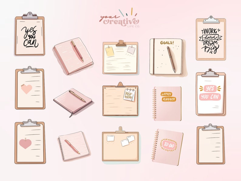 Motivational Planner Clipart and Digital Planner Stickers