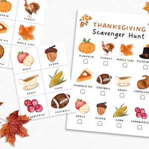 Fun Thanksgiving Scavenger Hunt | Kids Thanksgiving Activity | Thanksgiving Classroom Activity | Kids Thanksgiving Game | Thanksgiving Fun