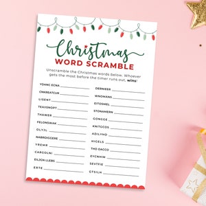 Christmas Word Scramble | Christmas Party Game | Printable Christmas Game | Christmas Activity Word Game | Holiday Party Game | Family Games