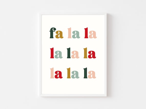 FaLaLa Christmas Print: Colorful Holiday Wall Art (Digital Download)