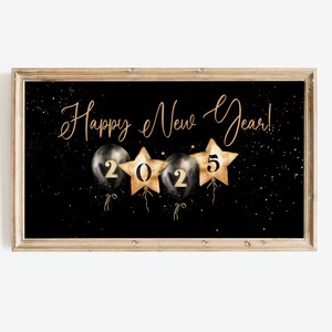 Happy New Year TV Art | Samsung Frame TV Art | 2025 New Years Eve TV Art | New Years Art for Frame Tv | Holiday Tv Art Digital Download
