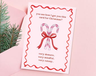 Funny Christmas Card: Pink Watercolor Holiday Printable (Digital Download)