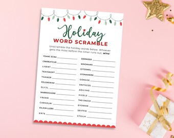 Holiday Word Scramble | Holiday Party Game | Printable Christmas Game | Holiday Office Party Game | Ice Breaker Games Digital Download