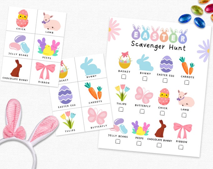 Easter Scavenger Hunt | Printable Easter Games | Easter Party Family ...