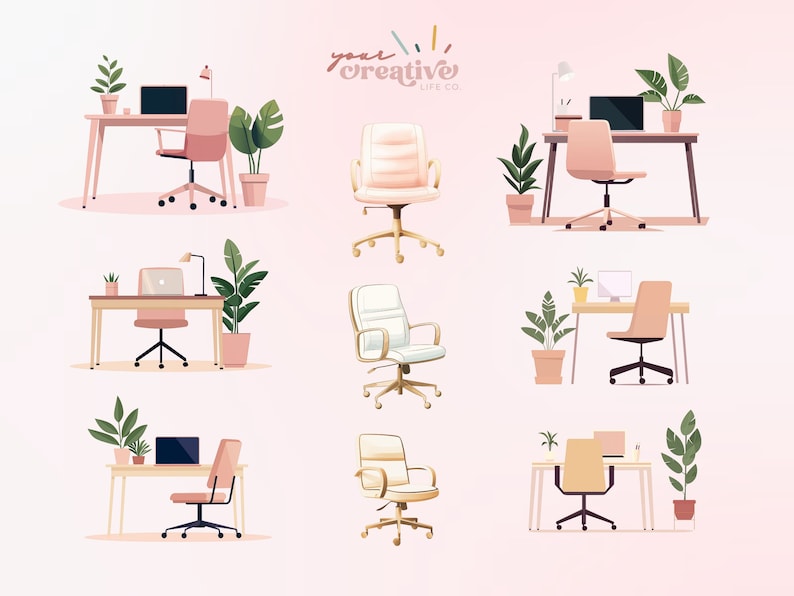 Laptop Clipart + Office PNGs