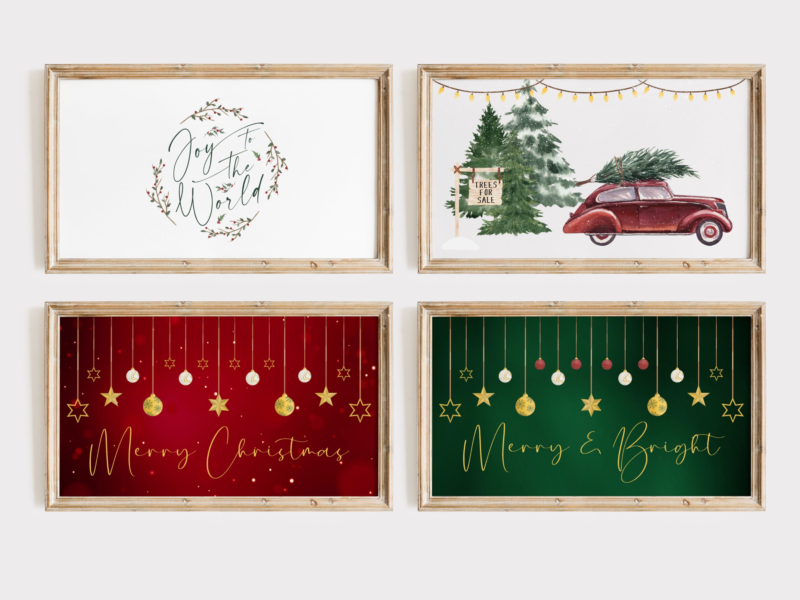 Classic Christmas TV Art Bundle | Samsung Frame TV Art Christmas | Vintage Christmas Art For Frame TV Set | Holiday Tv Art Set of 4