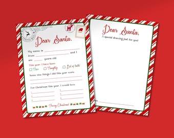 Printable Letter to Santa: Kids Christmas Wish List Activity (Digital Download)