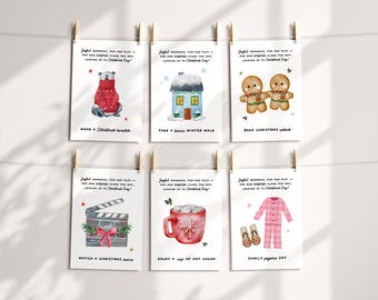 Christmas Advent Calendar Activity Cards: Watercolor Holiday Bucket List (Digital Download)