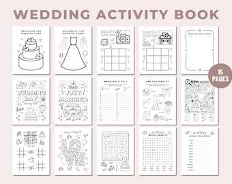 Libro de actividades de boda para niños: Juegos imprimibles y para colorear (descarga digital)