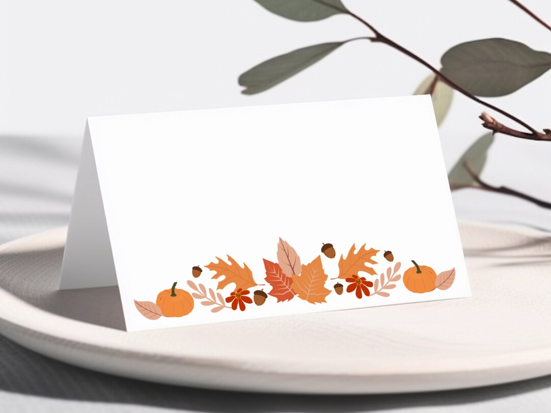 Printable Thanksgiving Place Cards | Friendsgiving Name Place Cards ...