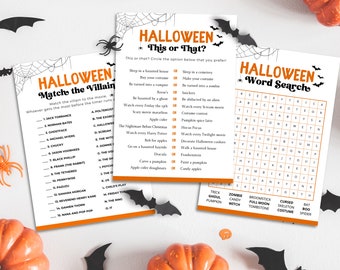 Halloween Game Bundle | Fun Halloween Party Game | Printable Halloween Game | Family Halloween Game | Halloween Trivia | Halloween Word Game