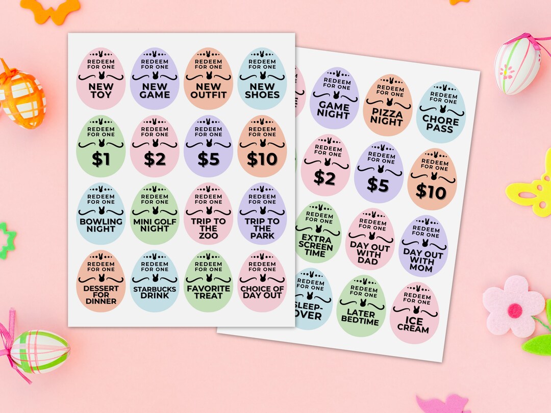 Printable Easter Coupons | Easter Egg Fillers | Easter Egg Hunt Coupons ...