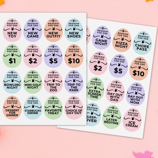 Printable Easter Coupons | Easter Egg Fillers | Easter Egg Hunt Coupons | Kids Coupons | Easter Egg Tokens | Easter Bunny Coupon Rewards
