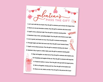 Juego de pasar el regalo del Día de Galentine: Juego de fiesta imprimible (descarga digital)