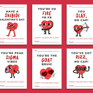 Cartes de Saint-Valentin pour adolescents en argot | Saint-Valentin amusantes pour les adolescents et les préadolescents | Bruh Boy à imprimer | Cartes de Saint-Valentin pour la classe des enfants