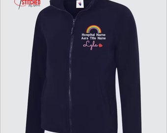 Vestes polaires personnalisées pour femmes à monogramme, veste avec logo médical brodé avec nom personnalisé, polaire pour infirmière, cadeaux pour étudiants en soins infirmiers