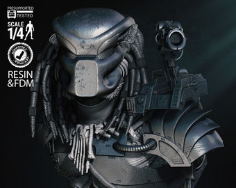 Predator 3D Resin Printed Statue Bust