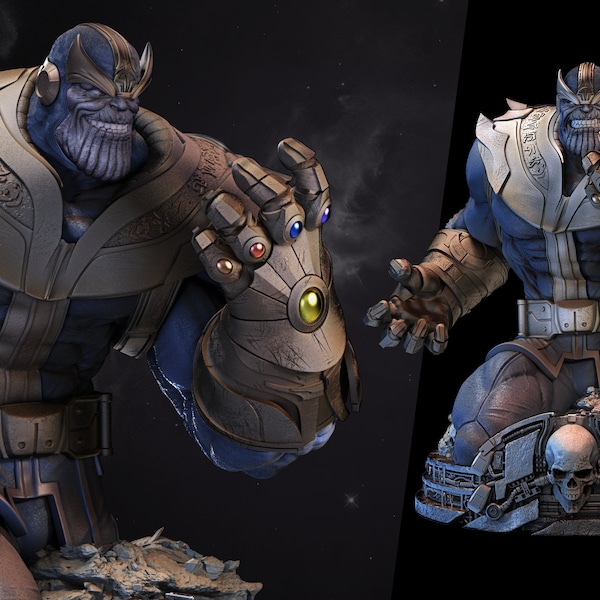 Marvel Thanos Comic STL file 3D Resin Printed Bust Figure